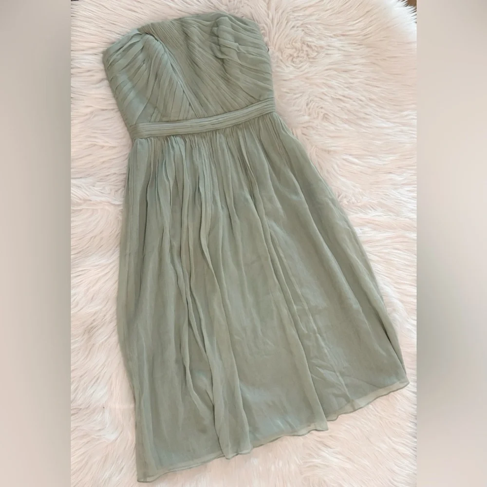 BNWT J.Crew Mindy Strapless Dress Dusty Shale size 00 $290 - Picture 10 of 13